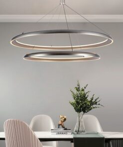 Κρεμαστο Φωτιστικό LED Designer 65W Γκρι Σαμπανιζέ με Κύκλους D400+D600 3000K V-TAC – 23372