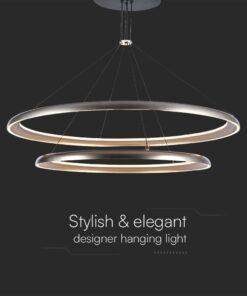 Κρεμαστο Φωτιστικό LED Designer 65W Γκρι Σαμπανιζέ με Κύκλους D400+D600 3000K V-TAC – 23372