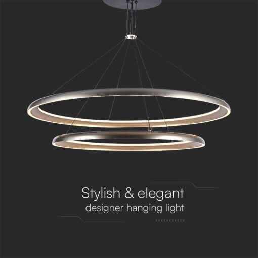 Κρεμαστο Φωτιστικό LED Designer 65W Γκρι Σαμπανιζέ με Κύκλους D400+D600 3000K V-TAC – 23372