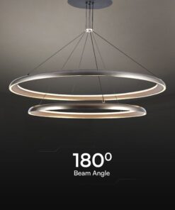 Κρεμαστο Φωτιστικό LED Designer 65W Γκρι Σαμπανιζέ με Κύκλους D400+D600 3000K V-TAC – 23372