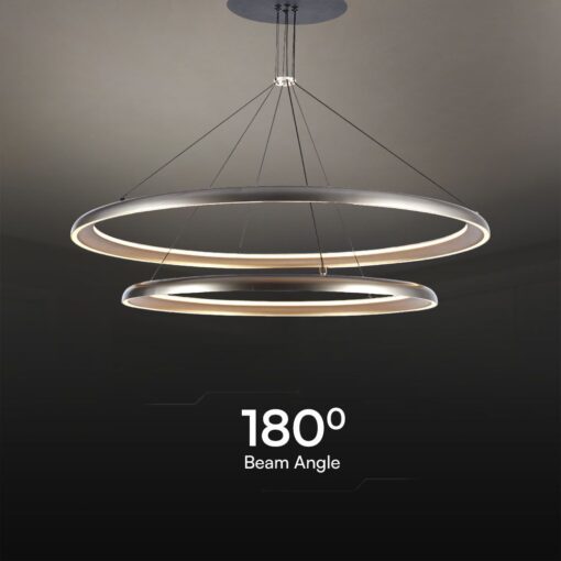 Κρεμαστο Φωτιστικό LED Designer 65W Γκρι Σαμπανιζέ με Κύκλους D400+D600 3000K V-TAC – 23372