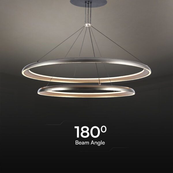 Κρεμαστο Φωτιστικό LED Designer 65W Γκρι Σαμπανιζέ με Κύκλους D400+D600 3000K V-TAC – 23372
