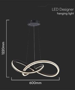Κρεμαστό Φωτιστικό LED Designer 40W Μαύρο+Λευκό Σώμα CCT D600 V-TAC – 23373