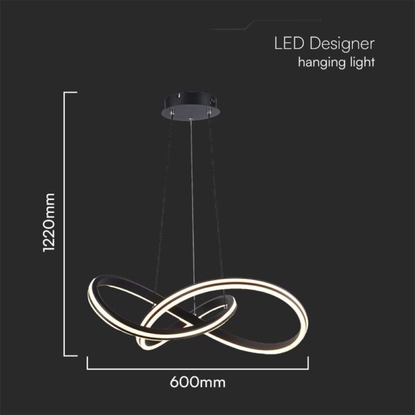 Κρεμαστό Φωτιστικό LED Designer 40W Μαύρο+Λευκό Σώμα CCT D600 V-TAC – 23373