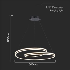 Κρεμαστό Φωτιστικό LED Designer με Μάυρο + Λευκό Σώμα CCT V-TAC – 23374