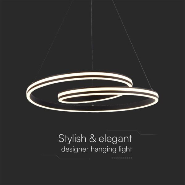 Κρεμαστό Φωτιστικό LED Designer με Μάυρο + Λευκό Σώμα CCT V-TAC – 23374