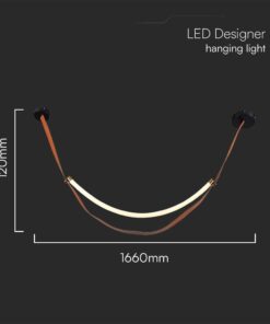 LED Designer Κρεμαστό Φωτιστικό Οροφής 12W με Καφέ + Μαύρο Σώμα 3000K V-TAC – 23375