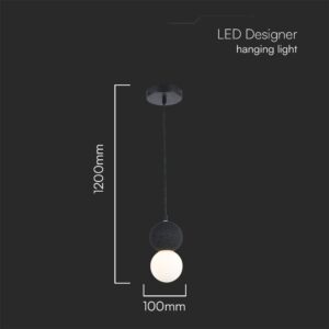 Κρεμαστό Φωτιστικό Designer Μαύρο + Λευκό Σώμα Body 1xG9 V-TAC – 23377