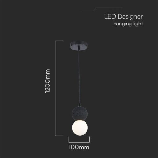 Κρεμαστό Φωτιστικό Designer Μαύρο + Λευκό Σώμα Body 1xG9 V-TAC – 23377