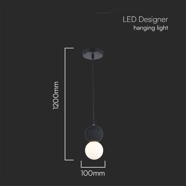 Κρεμαστό Φωτιστικό Designer Μαύρο + Λευκό Σώμα Body 1xG9 V-TAC – 23377