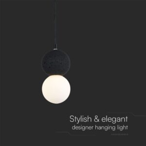 Κρεμαστό Φωτιστικό Designer Μαύρο + Λευκό Σώμα Body 1xG9 V-TAC – 23377