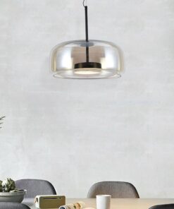 6W LED Designer Κρεμαστό Φωτιστικό Μαύρο Μέταλλο+Γυαλί Κεχριμπάρι Φ350 3000K V-TAC – 23378