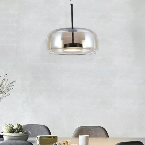 6W LED Designer Κρεμαστό Φωτιστικό Μαύρο Μέταλλο+Γυαλί Κεχριμπάρι Φ350 3000K V-TAC – 23378