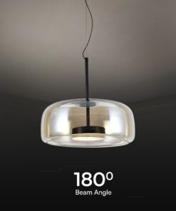 6W LED Designer Κρεμαστό Φωτιστικό Μαύρο Μέταλλο+Γυαλί Κεχριμπάρι Φ350 3000K V-TAC – 23378