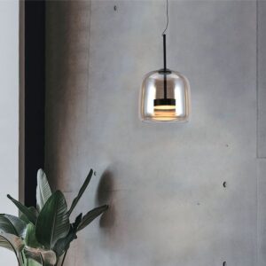 Κρεμαστό Φωτιστικό 6W LED Designer Μαύρο Μέταλλο + Γυαλί Κεχριμπάρι D250 Θερμό 3000K V-TAC – 23379