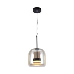 Κρεμαστό Φωτιστικό 6W LED Designer Μαύρο Μέταλλο + Γυαλί Κεχριμπάρι D250 Θερμό 3000K V-TAC – 23379