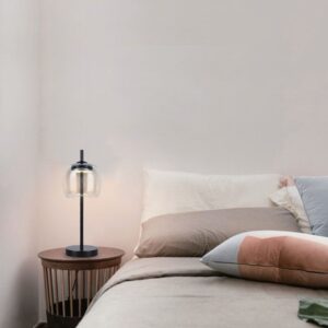 LED Designer Πορτατίφ 7W Μαύρο Μέταλλο + Γυαλί Κεχριμπάρι 3000K V-TAC – 23380