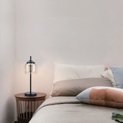 LED Designer Πορτατίφ 7W Μαύρο Μέταλλο + Γυαλί Κεχριμπάρι 3000K V-TAC – 23380