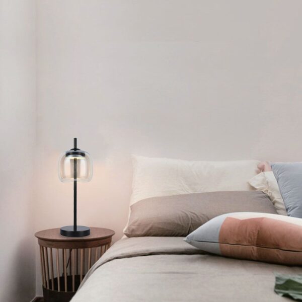 LED Designer Πορτατίφ 7W Μαύρο Μέταλλο + Γυαλί Κεχριμπάρι 3000K V-TAC – 23380