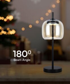 LED Designer Πορτατίφ 7W Μαύρο Μέταλλο + Γυαλί Κεχριμπάρι 3000K V-TAC – 23380