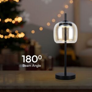 LED Designer Πορτατίφ 7W Μαύρο Μέταλλο + Γυαλί Κεχριμπάρι 3000K V-TAC – 23380