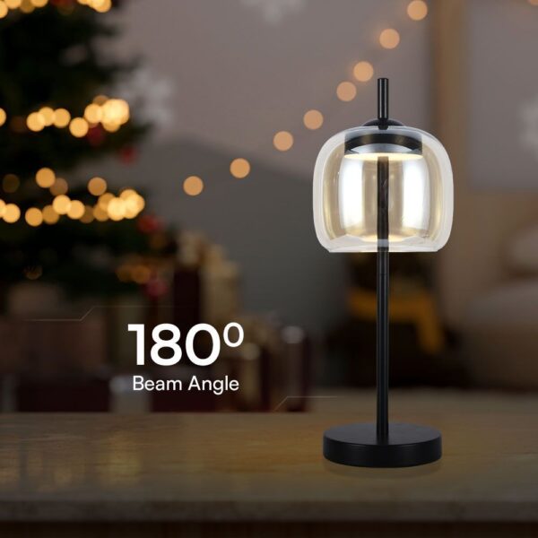 LED Designer Πορτατίφ 7W Μαύρο Μέταλλο + Γυαλί Κεχριμπάρι 3000K V-TAC – 23380