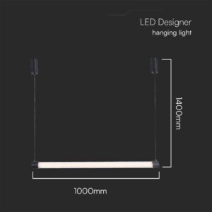 Designer Κρεμαστό Γραμμικό Φωτιστικό 10W LED Μαύρο 3000K V-TAC – 23382