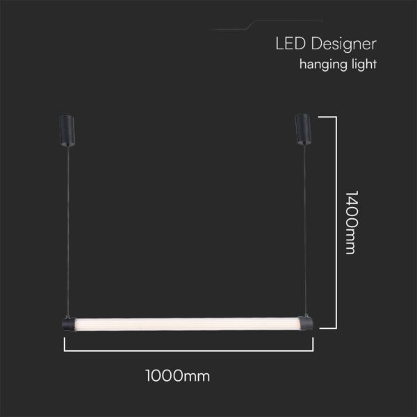 Designer Κρεμαστό Γραμμικό Φωτιστικό 10W LED Μαύρο 3000K V-TAC – 23382