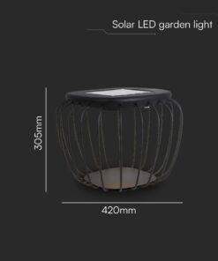 1W LED Designer Ηλιακό Φωρητό Φωτιστικό με Μαύρο Σώμα 6000K+3000K V-TAC – 23383