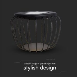 1W LED Designer Ηλιακό Φωρητό Φωτιστικό με Μαύρο Σώμα 6000K+3000K V-TAC – 23383