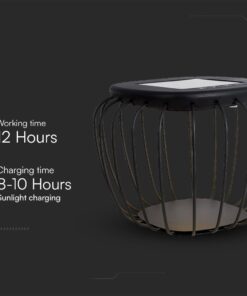 1W LED Designer Ηλιακό Φωρητό Φωτιστικό με Μαύρο Σώμα 6000K+3000K V-TAC – 23383