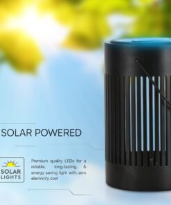 Ηλιακό Φορητό Πορτατίφ LED Μαύρο με Λαβή Θερμό 3000K V-TAC – 23385