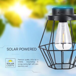 LED Ηλιακό Φορητό Φωτιστικό Μαύρο με Λαβή Θερμό 2700K V-TAC – 23386