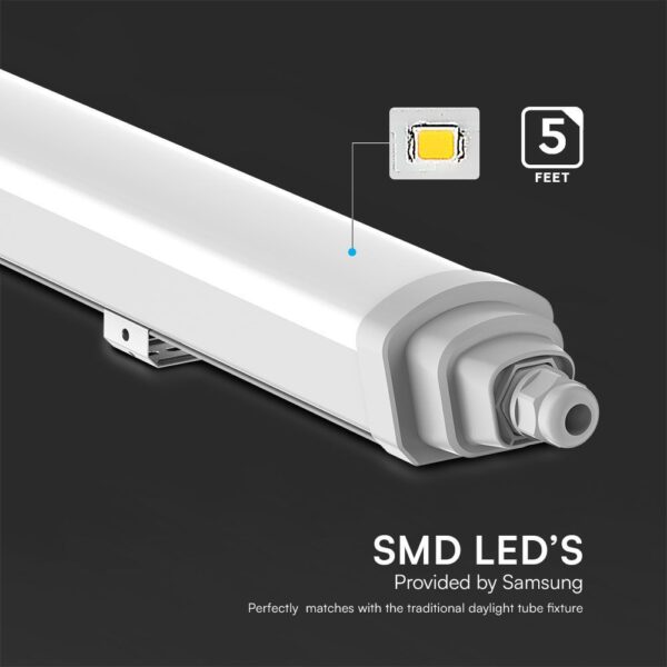 LED Αδιάβροχο IP65 Φωτστικό Samsung Chip 1500mm 48W 4000K 5760lm Quick Connection V-TAC – 23389