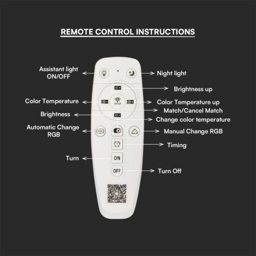 Φωτιστικό Οροφής LED 70W 3IN1 Dimmable Με Τηλεχειριστήριο Λευκού Χρώματος V-TAC – 23395VT