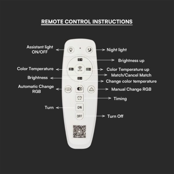Φωτιστικό Οροφής LED 70W 3IN1 Dimmable Με Τηλεχειριστήριο Λευκού Χρώματος V-TAC – 23395VT
