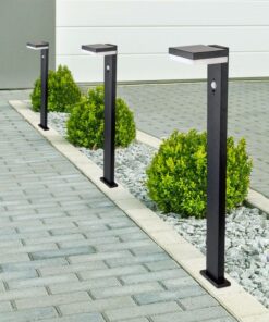 Φωτιστικό Κολωνάκι Κήπου LED 5.5W 3000Κ Ηλιακό με Αισθητήρα PIR IP54 Μαύρου Χρώματος V-TAC – 23398VT