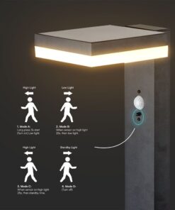 Φωτιστικό Κολωνάκι Κήπου LED 5.5W 3000Κ Ηλιακό με Αισθητήρα PIR IP54 Μαύρου Χρώματος V-TAC – 23398VT