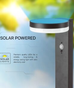 Φωτιστικό Κολωνάκι Κήπου LED 5.5W 3000Κ Ηλιακό με Αισθητήρα PIR IP54 Μαύρου Χρώματος V-TAC – 23399VT