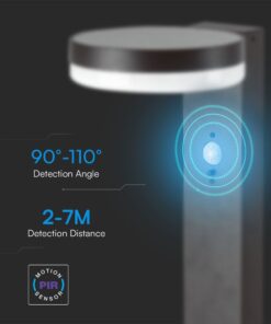 Φωτιστικό Κολωνάκι Κήπου LED 5.5W 3000Κ Ηλιακό με Αισθητήρα PIR IP54 Μαύρου Χρώματος V-TAC – 23399VT