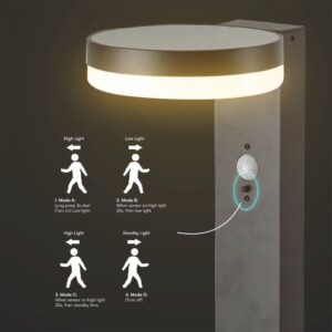 Φωτιστικό Κολωνάκι Κήπου LED 5.5W 3000Κ Ηλιακό με Αισθητήρα PIR IP54 Μαύρου Χρώματος V-TAC – 23399VT
