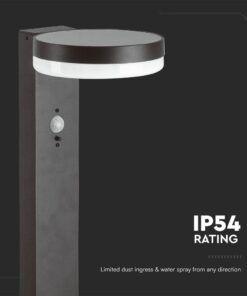 Φωτιστικό Κολωνάκι Κήπου LED 5.5W 3000Κ Ηλιακό με Αισθητήρα PIR IP54 Μαύρου Χρώματος V-TAC – 23399VT