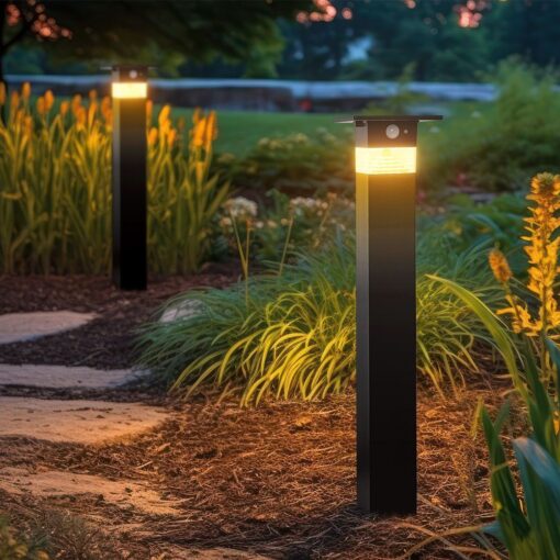 Φωτιστικό Κολωνάκι Κήπου LED 3W 3000Κ Ηλιακό με Ανιχνευτή Κίνησης IP54 Μαύρο V-TAC – 23401VT