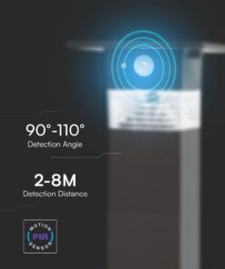 Φωτιστικό Κολωνάκι Κήπου LED 3W 3000Κ Ηλιακό με Ανιχνευτή Κίνησης IP54 Μαύρο V-TAC – 23401VT