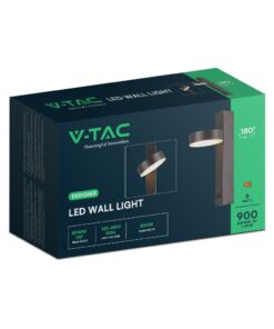 Μοντέρνο Περιστρεφόμενο Φωτιστικό Τοίχου – Απλίκα Ξενοδοχείου Bed Side 8W Μαύρο με Φορτιστή USB V-TAC 3000K – 23405