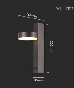 Μοντέρνο Περιστρεφόμενο Φωτιστικό Τοίχου – Απλίκα Ξενοδοχείου Bed Side 8W Μαύρο με Φορτιστή USB V-TAC 3000K – 23405