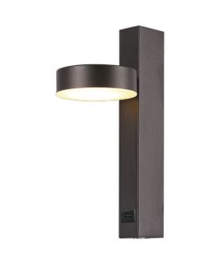 Μοντέρνο Περιστρεφόμενο Φωτιστικό Τοίχου – Απλίκα Ξενοδοχείου Bed Side 8W Μαύρο με Φορτιστή USB V-TAC 3000K – 23405