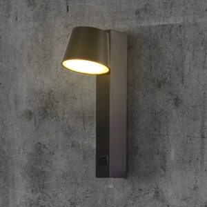 Μοντέρνο Περιστρεφόμενο Φωτιστικό Τοίχου – Απλίκα Ξενοδοχείου Bed Side 8W Μαύρο με Φορτιστή USB V-TAC 3000K – 23406