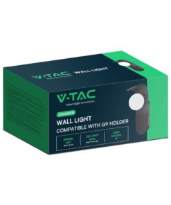 Απλίκα Τοίχου Designer με Γυάλινη Σφαίρα 1xG9 Μαύρο Σώμα V-TAC – 23407