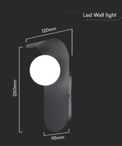 Απλίκα Τοίχου Designer με Γυάλινη Σφαίρα 1xG9 Μαύρο Σώμα V-TAC – 23407